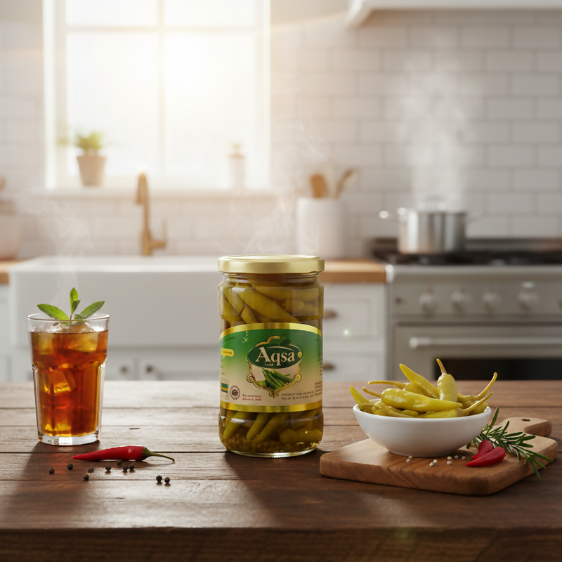 Aqsa Green Chili Pickle (Hot & Spicy)