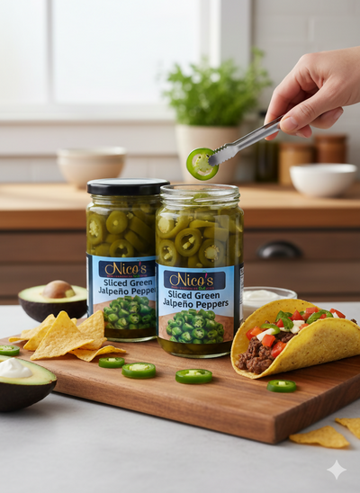 Sliced Green Jalapeño Peppers