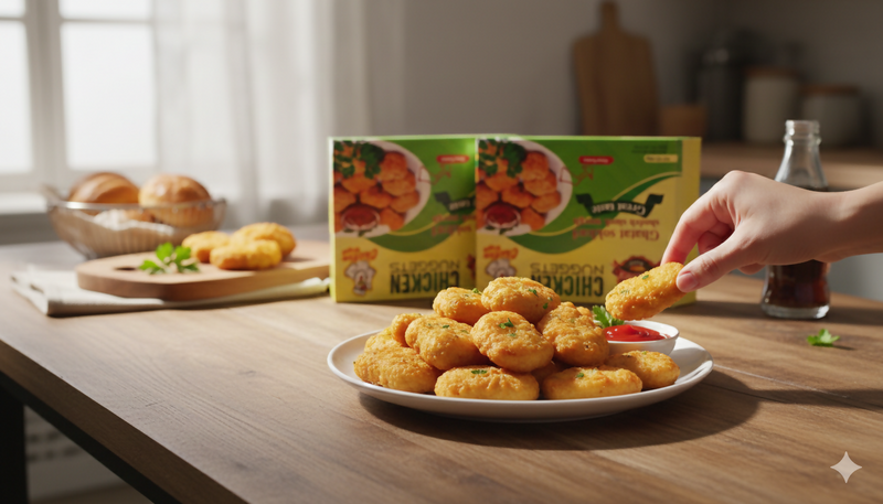 چیکن ناگت - قطعات سوخاری شده سینه مرغ (Standard Halal)